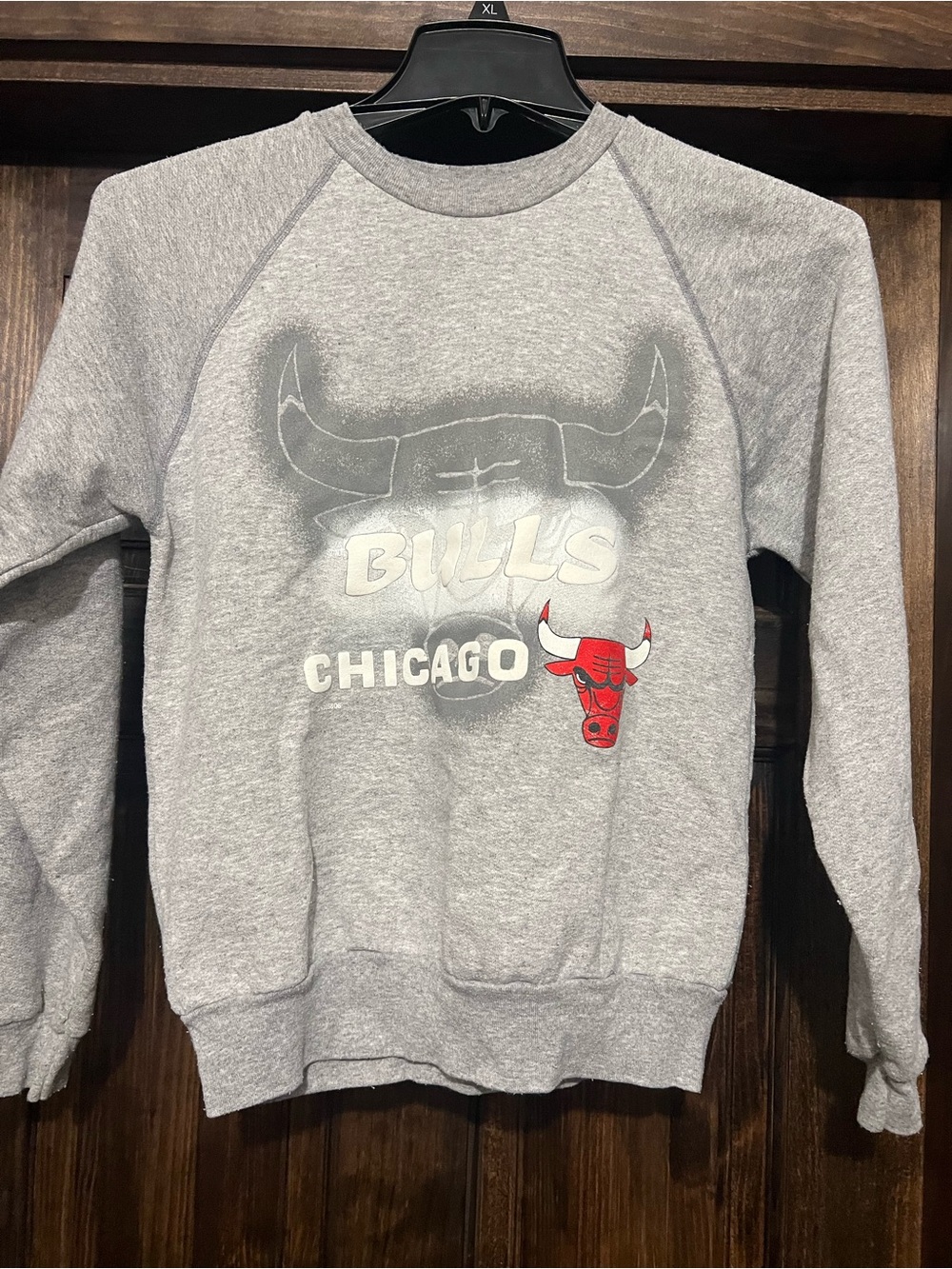 Vintage 90s Chicago Bulls NBA basketball Kids' Gray Crewneck Sweatshirt